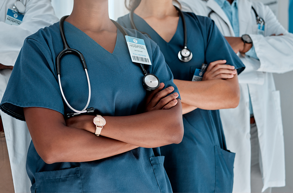 Nurses in Blue Scrubs